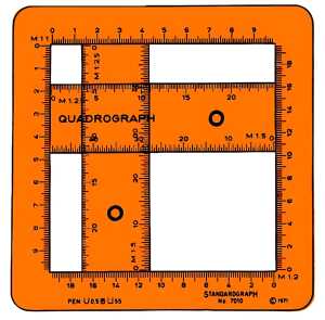 Standardgraph Schablone Quadrograph Quadrate/ Rechtecke 2-68 mm