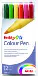 Pentel Faserschreiber Colour Pen 0,6mm Set 12 Farben sortiert