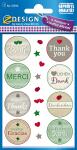 Creative Effektfolie Sticker, Danke, 17 Motive, bunt, 1...
