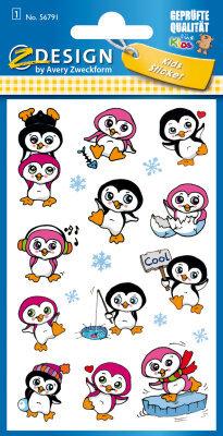 Zweckform 56791 Sticker Pinguin Metallic