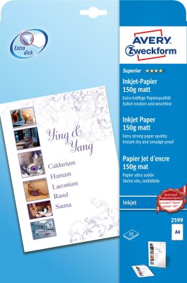 Zweckform 2599 150g Inkjet Papier A4 25BL