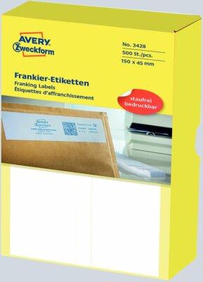 Zweckform 3443 doppelt Frankieretiketten 210x45mm weiß