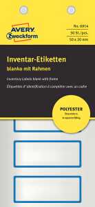 Zweckform 6914 Inventar Hinweisetiketten 50x20mm blau