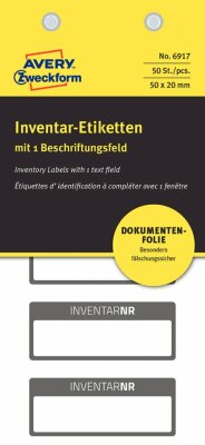 Zweckform 6917 Inventar Hinweisetiketten 50x20mm schwarz