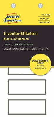 Zweckform 6919 Inventar Hinweisetiketten 50x20mm schwarz