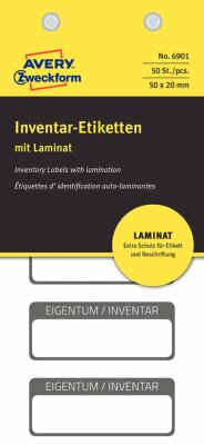 Zweckform 6901 Inventar Hinweisetiketten 50x20mm schwarz