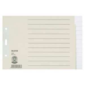 LEITZ 1226 Register Tauenpapier blanko A5 quer Überbreite 12Blatt grau