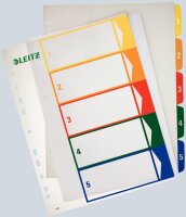 LEITZ Register A4 1-5 tra fbg.Tabs 1291-00-00 Plastik...