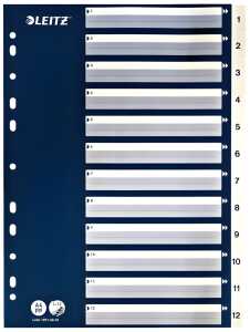 LEITZ Register A4 112 weiß mit blauem Deckblatt (Pappe)