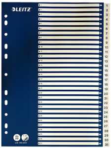 LEITZ Register A4 131 weiß mit blauem Deckblatt (Pappe)