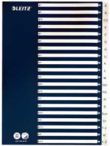 LEITZ Register A4 AZ weiß mit blauem Deckblatt (Pappe)