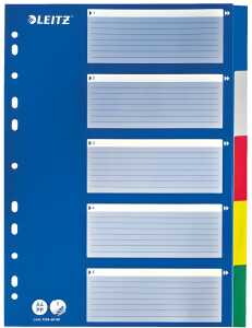 Register A4 blanko bunt 5tlg. mit blauem Deckblatt sortiert in 5 vers