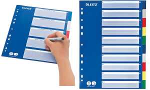 LEITZ Kunststoff-Register blanko A4 10-teilig farbig (80125600)