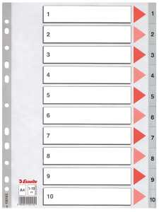 LEITZ Register A4 110 grau PP FolieDeckblatt aus Kartonmit folien