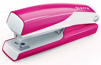 LEITZ 5528-10-23 10Bl Heftgerät Mini WOW pink-metallMini Heftgerät NeXXt WOW mit Oberlademechanik für geschlossene Heftung mit Ta