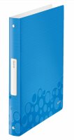 LEITZ Ringbuch A4 Wow blau metallic Ringbuch WOW mit...