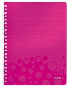 Collegeblock WOW A4 PP-Einband kariert pink metallic