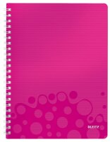 LEITZ Collegeblock A4 Wow pink metal Kollegblock WOW...