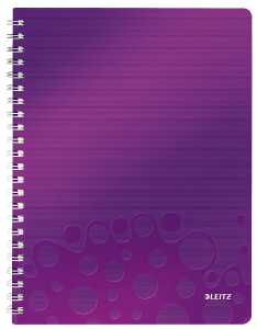 Collegeblock WOW A4 PP-Einband kariert violett metallic