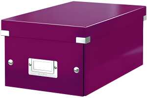 Archivbox Click und Store DVD Graukarton violett