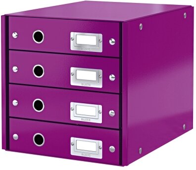 LEITZ Schubladenbox Wow met.violett Schubladenset Click & Store WOW mit 4 S