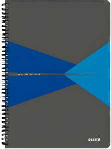 LEITZ Collegeblock Office PP A4 kariert blau Office mit Spiralbin