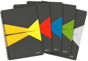LEITZ Collegeblock Office Card A4 kariert sort Office mit Spiralbin