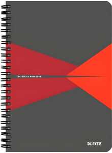 LEITZ Collegeblock Office Card A5 liniert rot Office mit Spiralbin