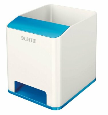 LEITZ Stifteköcher WOW Sound weiß/blau met. Sound Stifteköcher WOW Duo Colour