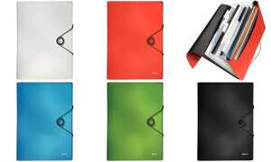 LEITZ 4579 Fächermappe Solid 6 Fächer A4 250Blatt PP schwarz