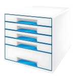 LEITZ Schubladenbox WOW CUBE blau metallic Schubladenbox...