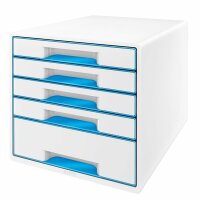 LEITZ Schubladenbox WOW CUBE blau metallic Schubladenbox...