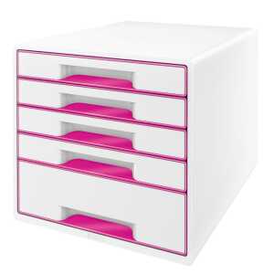LEITZ Schubladenbox WOW CUBE pink metallic Schubladenbox mit 5 Schu