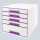 LEITZ Schubladenbox WOW CUBE violett metallic 52142062 5 Schubladen