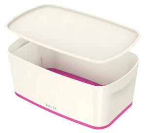 LEITZ Aufbewahrungsbox MyBox Groß A4 mit Deckel ABS weiß/pink