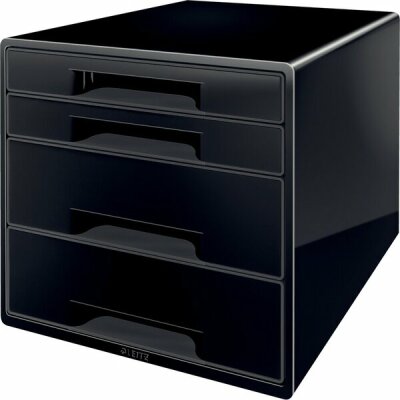 LEITZ Schubladenbox 4 Laden CUBE schwarz Schubladenbox CUBE mit 4 Schublade