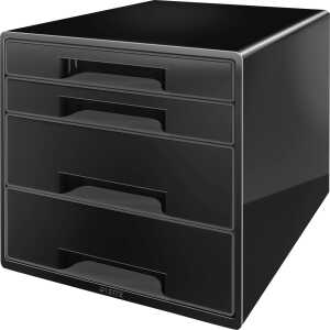 LEITZ Schubladenbox 4 Laden CUBE schwarz Schubladenbox mit 4 Schublade