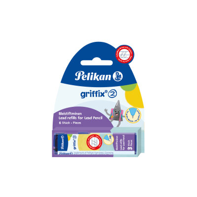 Pelikan Minen für Bleistift Griffix B1R/2/B D=2mm,Blister 2x3 St.Minen