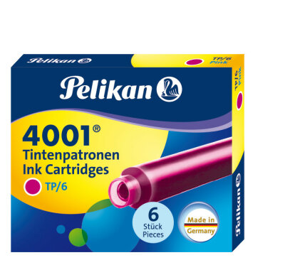 Pelikan Tintenpatrone 4001 TP/6 pink 6 Patronen in der Faltschachtel