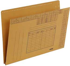 LEITZ Einstellmappe naturbraun Mit Org.Druck Bodenfalte 24 mm Natron