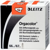 LEITZ 6604-10-00 Ziffernsignale 4 500ST orangZiffer 4