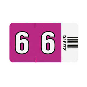 LEITZ Ziffernsignal Orgacolor 6 auf Rolle violett (80660601)