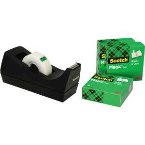 Scotch Tischabroller - inkl. 3 Rollen Magic™ Tape 810, schwarz