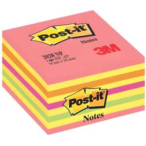 Post-it Haftnotiz-Würfel - 76 x 76 mm, neonpink
