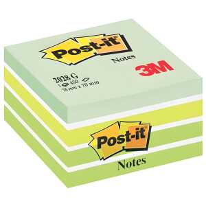 Post-it Haftnotiz-Würfel - 76 x 76 mm, pastellgrün