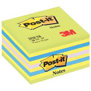 Post-it Haftnotiz-Würfel - 76 x 76 mm, neonblau