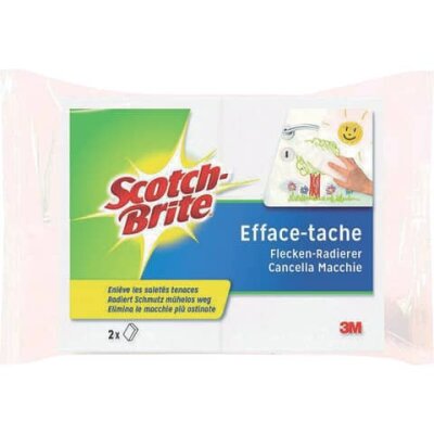 Scotch-Brite Flecken-Radierer - weiß, Packung mit 2 Stück