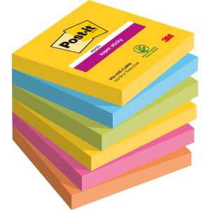 Post-it Haftnotiz Super Sticky Notes - 76 x 76 mm, 6x 90 Blatt