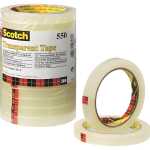 Klebeband Transparent 550, PP-folie, Bandgröße 66 m x 19 mm, 8 Rollen