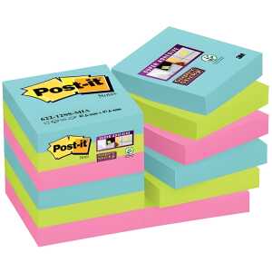 Post-it Haftnotiz Super Sticky Notes - 47,6 x 47,6 mm, 12x 90 Blatt